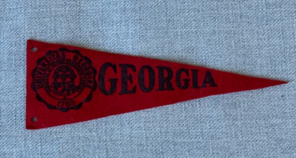 Vintage University of Georgia Mini Pennant Red Black Felt College Banner